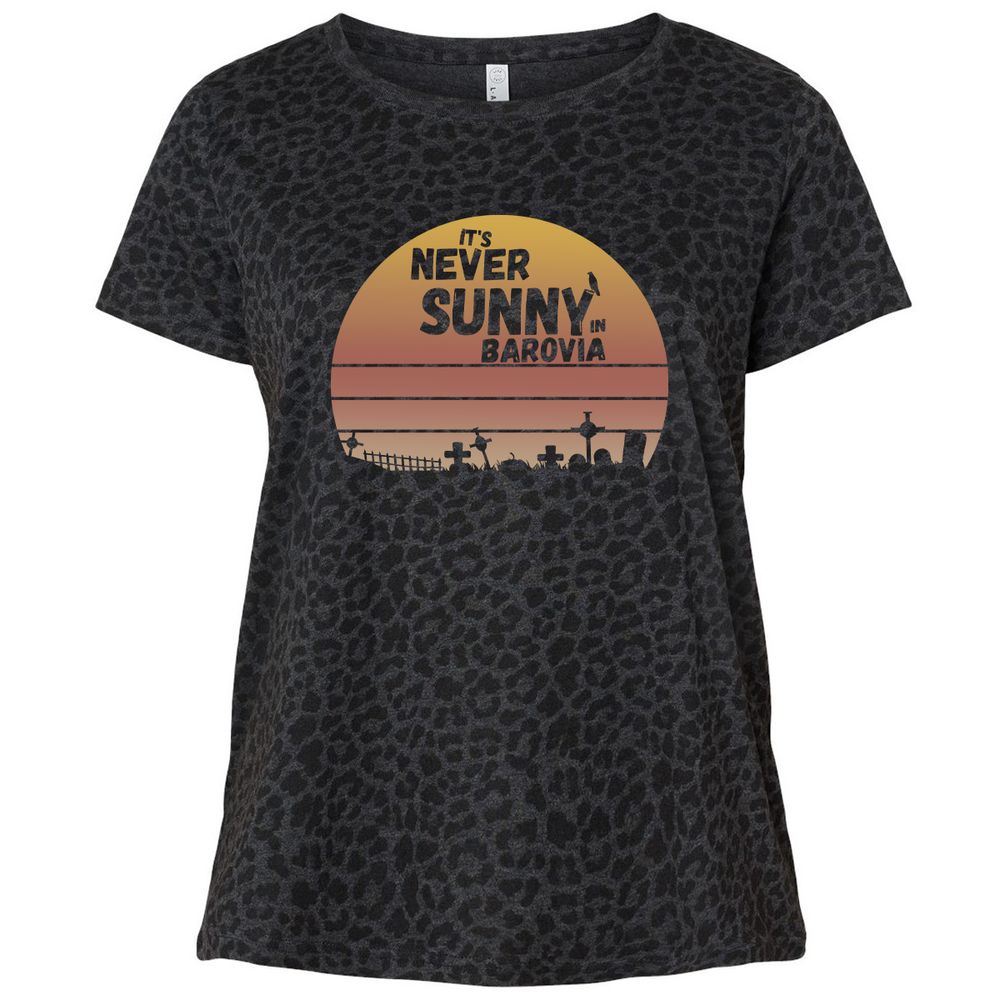 Vintage It's Never Sunny In Barovia Ladies Curvy Jersey - Black Leopard - 11