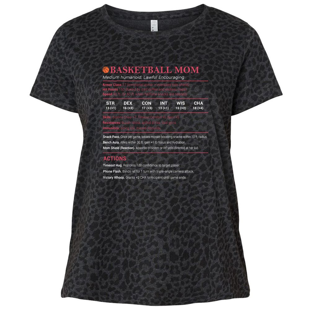 Basketball Mom Ladies Curvy Jersey - Black Leopard - 11