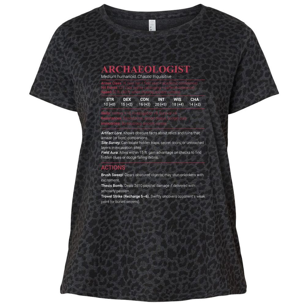 ARCHAEOLOGIST Ladies Curvy Jersey - Black Leopard - 11