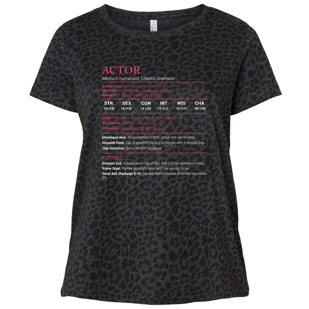 Actor Stats Ladies Curvy Jersey - Black Leopard - 11
