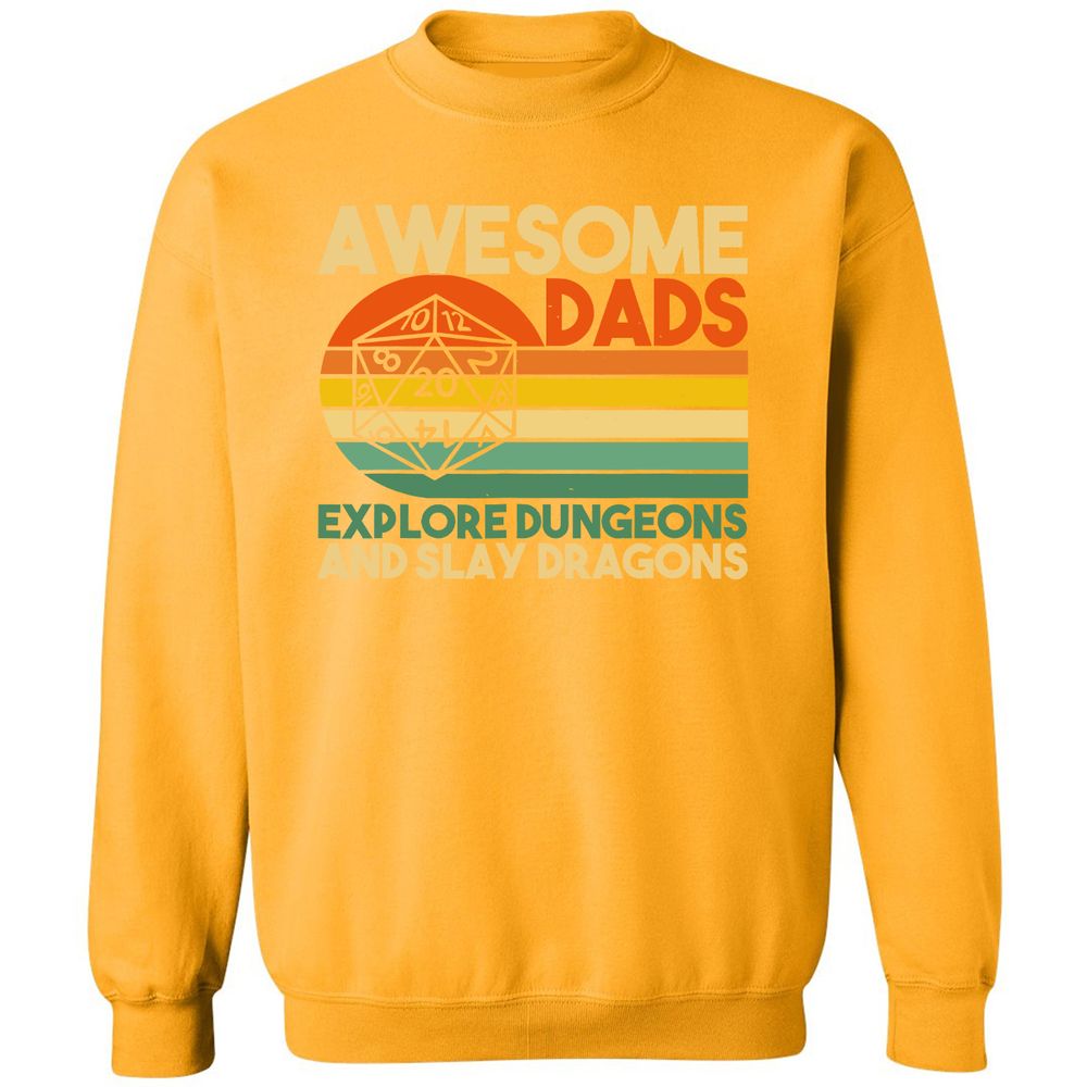 Awesome Dads Explore Dungeons Classic Unisex Sweatshirt - Gold - 11