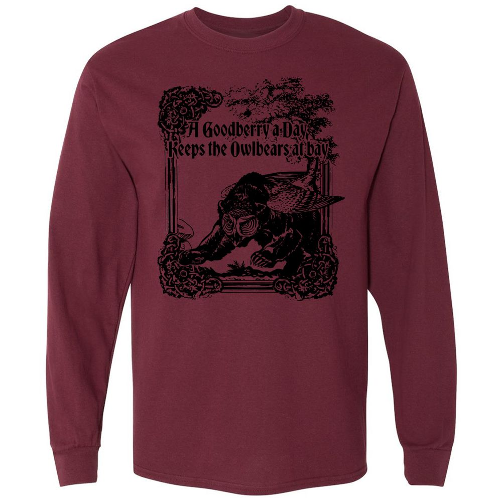 A Goodberry A Day Keeps The Owlbears At Bay Long Sleeve T-Shirt - Maroon - 11
