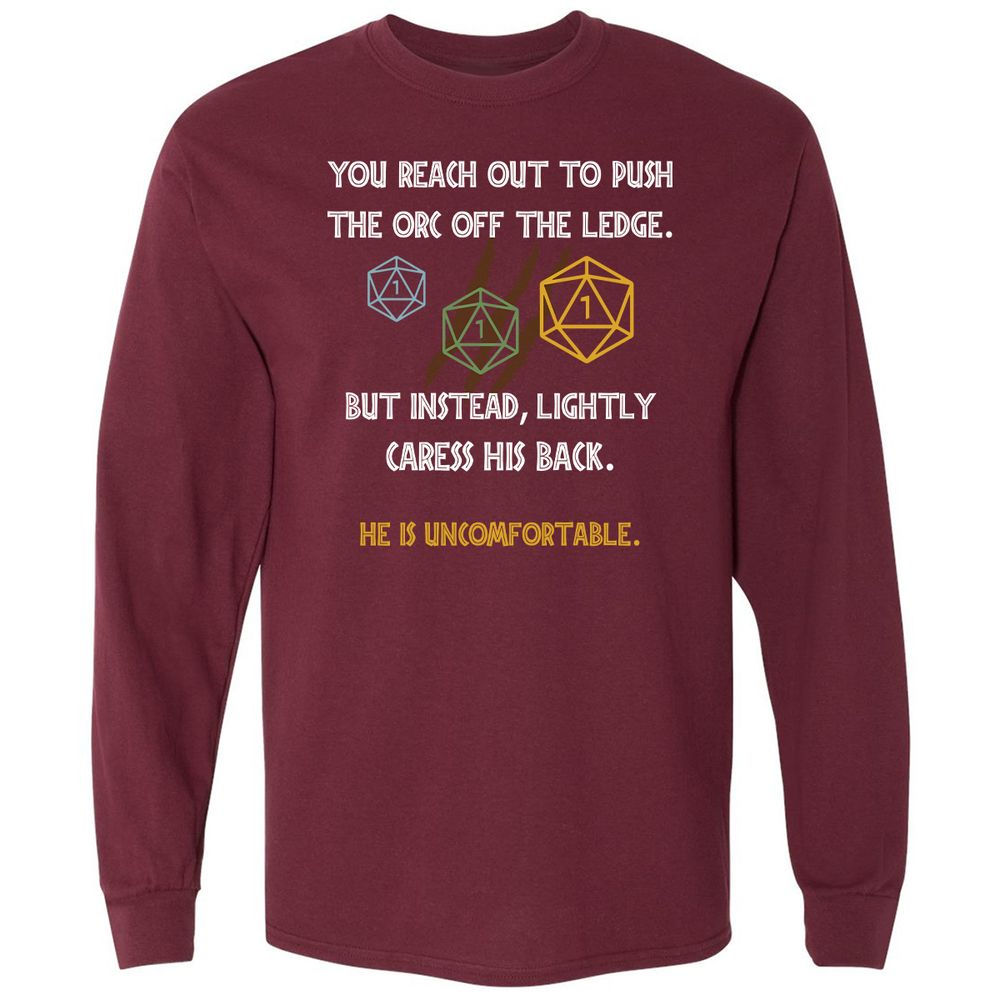 YOU REACH OUT TO PUSH Long Sleeve T-Shirt - Maroon - 11