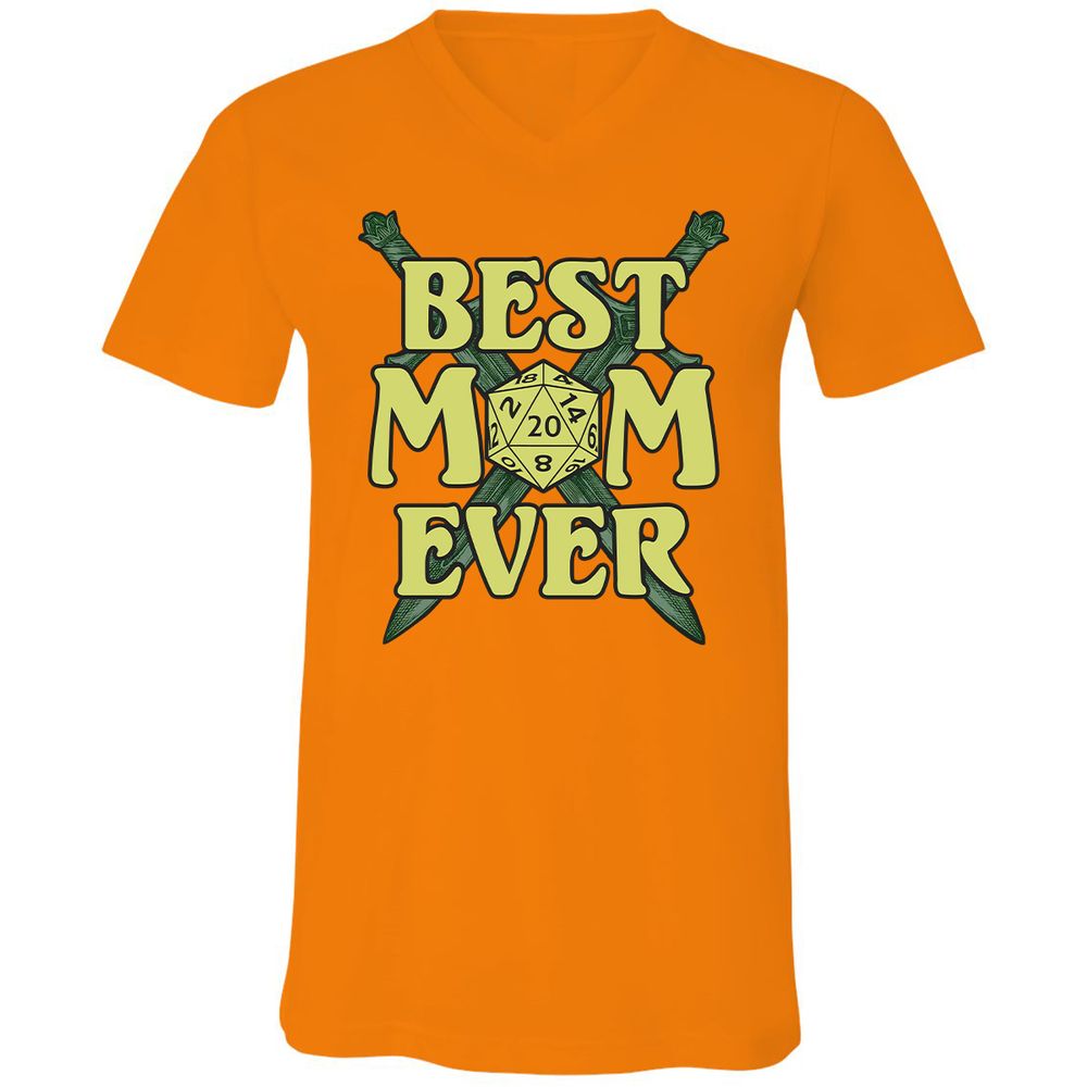 Best Mom Ever Unisex V-Neck T-Shirt - Orange - 11