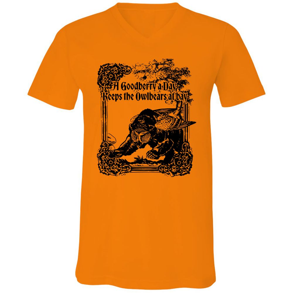 A Goodberry A Day Keeps The Owlbears At Bay Unisex V-Neck T-Shirt - Orange - 11