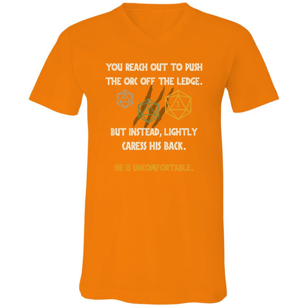 YOU REACH OUT TO PUSH Unisex V-Neck T-Shirt - Orange - 11