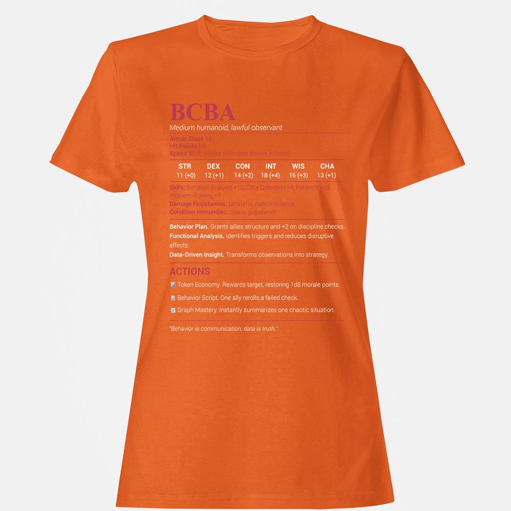 BCBA Women's T-Shirt - Orange - 11