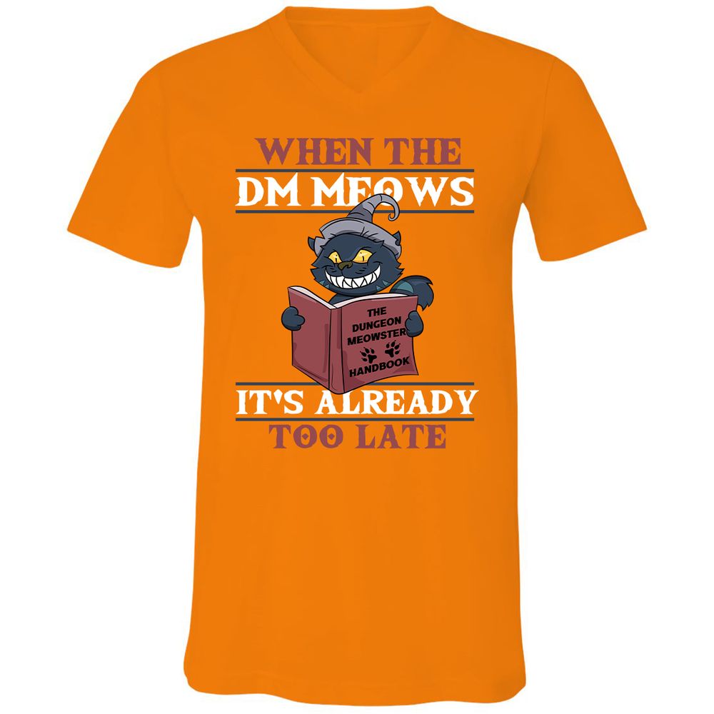 When The DM Meow Unisex V-Neck T-Shirt - Orange - 11