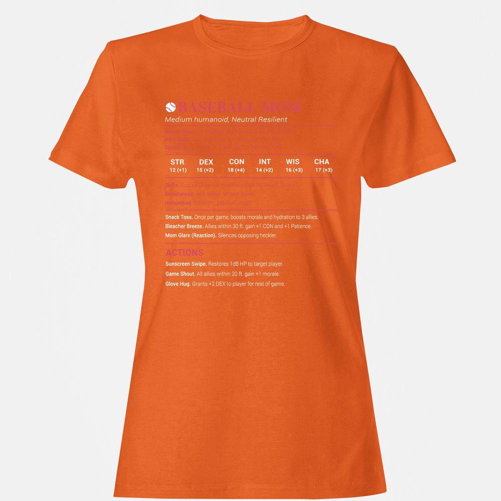 Baseball Mom Women's T-Shirt - Orange - 11