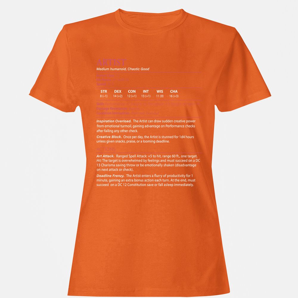 Artist Stats Women's T-Shirt - Orange - 11