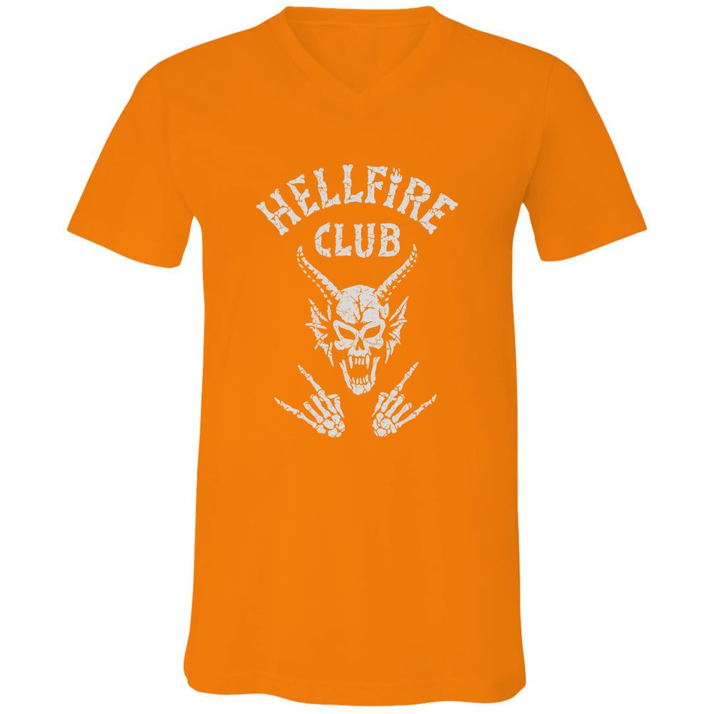 Hellfire Club Unisex V-Neck T-Shirt - Orange - 11