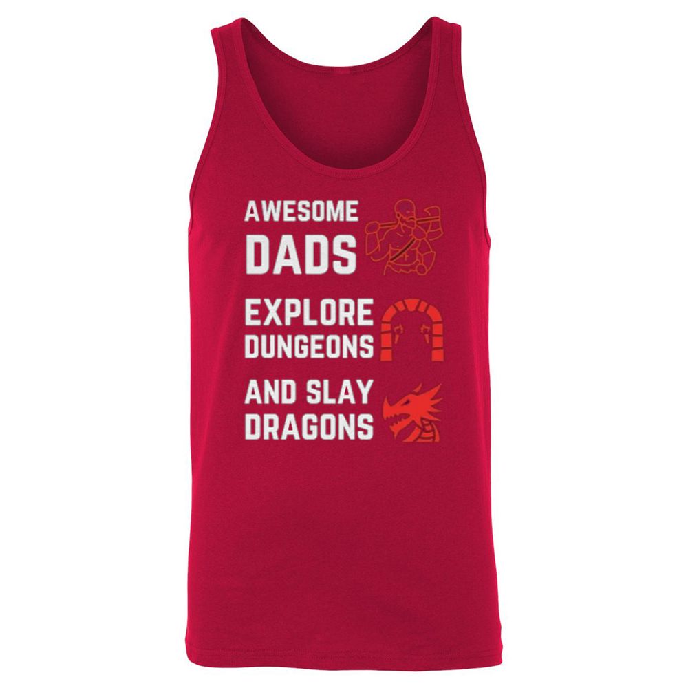 Awesome Dad Fathers Day Unisex Jersey Tank - Red - 11