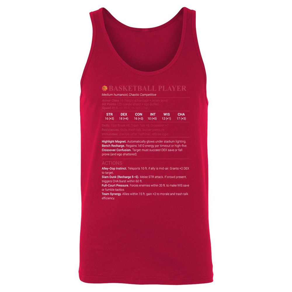 Basketball Player Unisex Jersey Tank - Red - 11