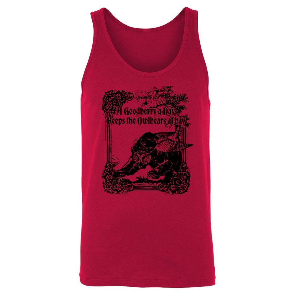 A Goodberry A Day Keeps The Owlbears At Bay Unisex Jersey Tank - Red - 11