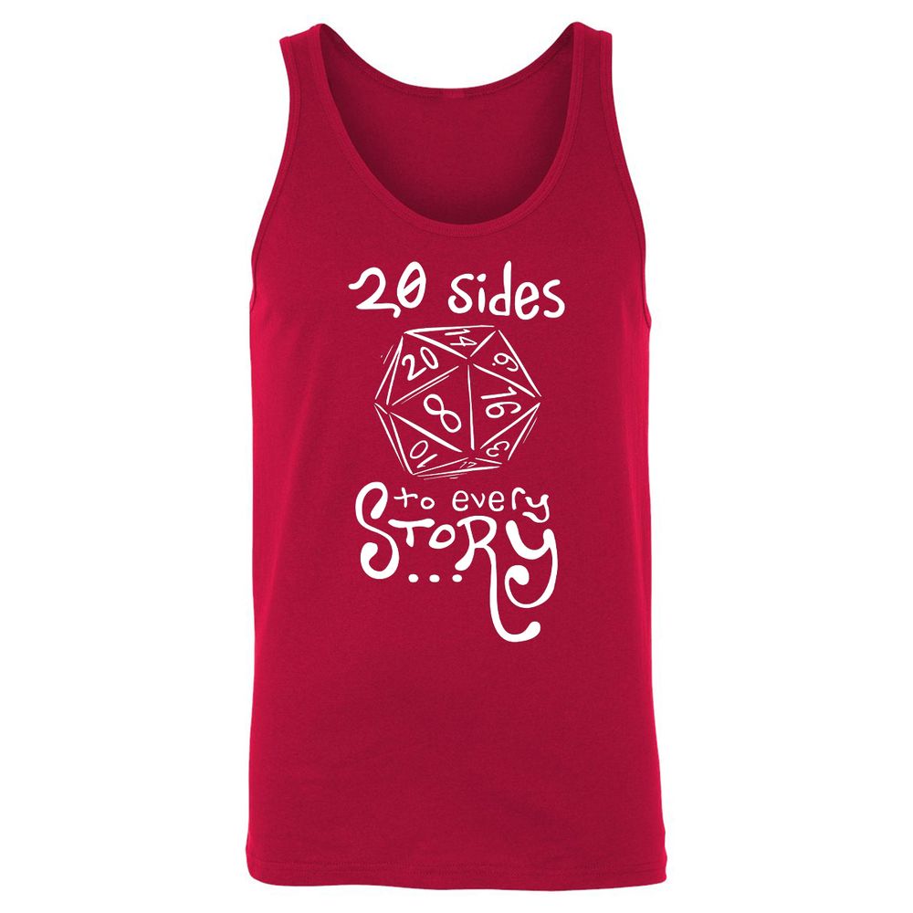 20 Sides to Every Story Unisex Jersey Tank - Red - 11