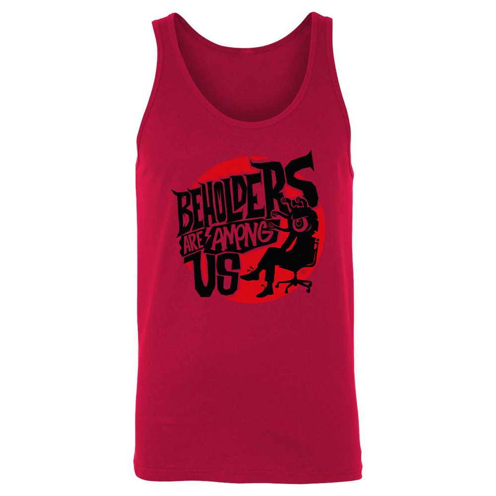 Beholders Are Among Us Unisex Jersey Tank - Red - 11