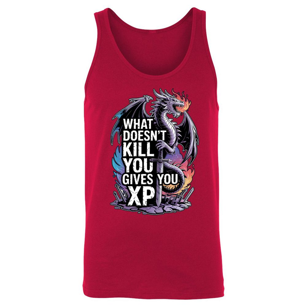 What Doesn't Kill You Dragon Unisex Jersey Tank - Red - 11