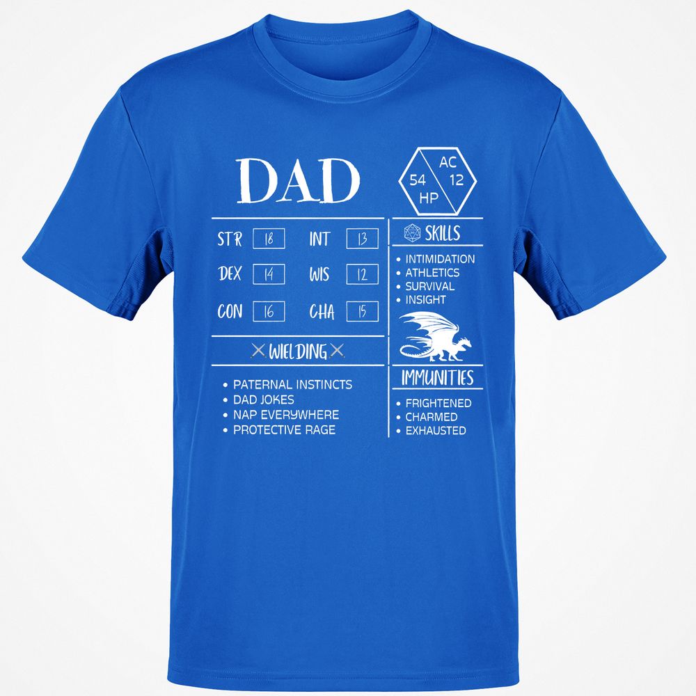 Dad Stats 2 Classic Unisex T-Shirt - Royal - 11
