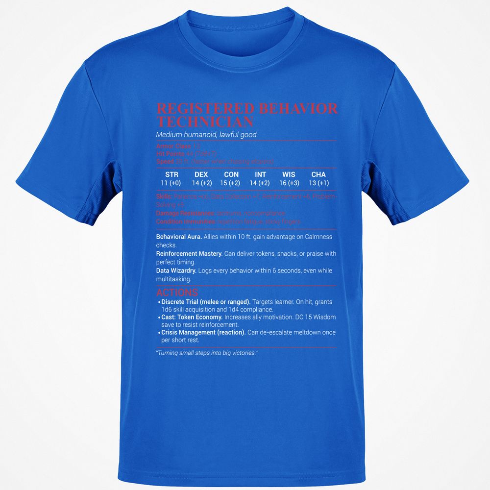Registered Behavior Technician RBT Classic Unisex T-Shirt - Royal - 11