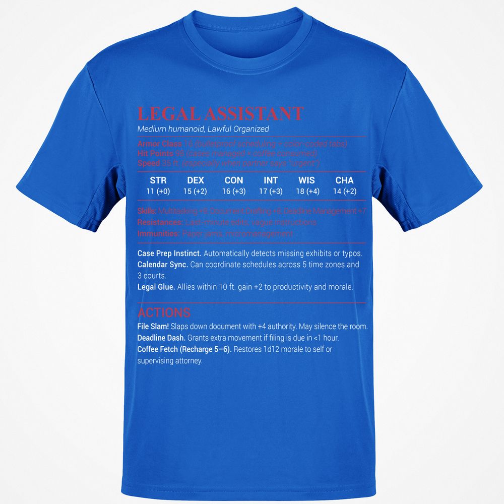 Legal Assistant Classic Unisex T-Shirt - Royal - 11