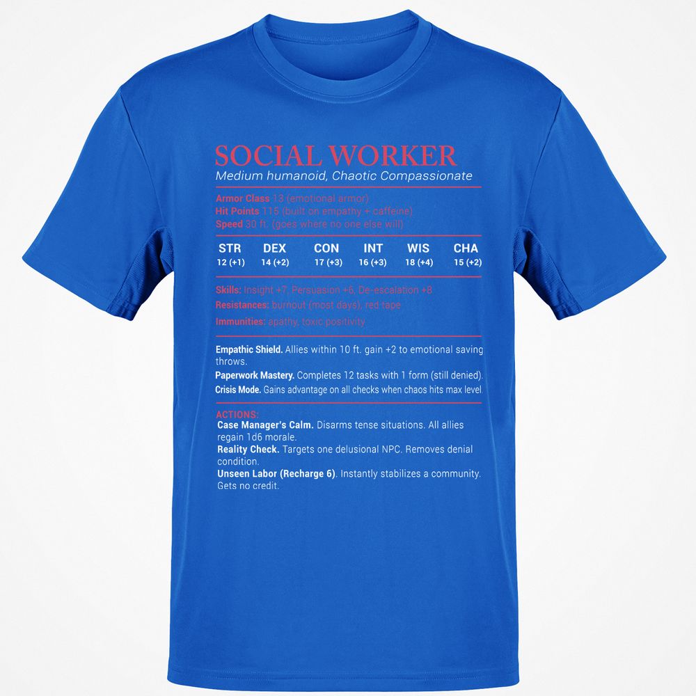 Social Worker Stats Classic Unisex T-Shirt - Royal - 11