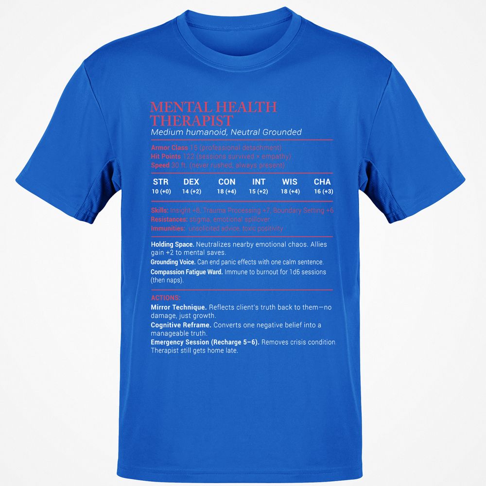 Mental Health Therapist Stats Classic Unisex T-Shirt - Royal - 11