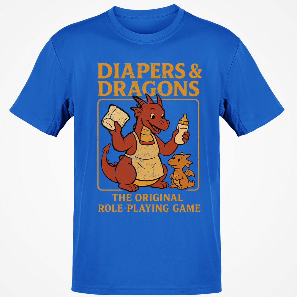 Diapers & Dragons Classic Unisex T-Shirt - Royal - 11