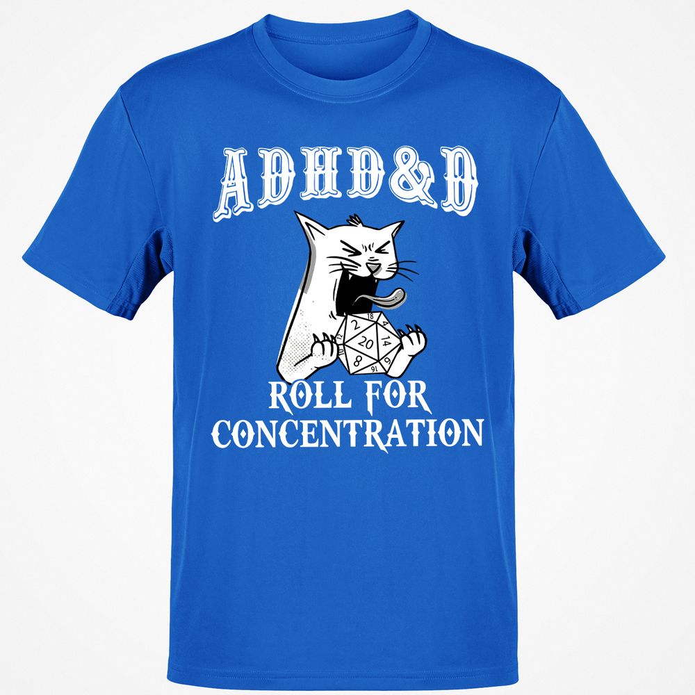 Cat ADHD&D Roll For Concentration Classic Unisex T-Shirt - Royal - 11