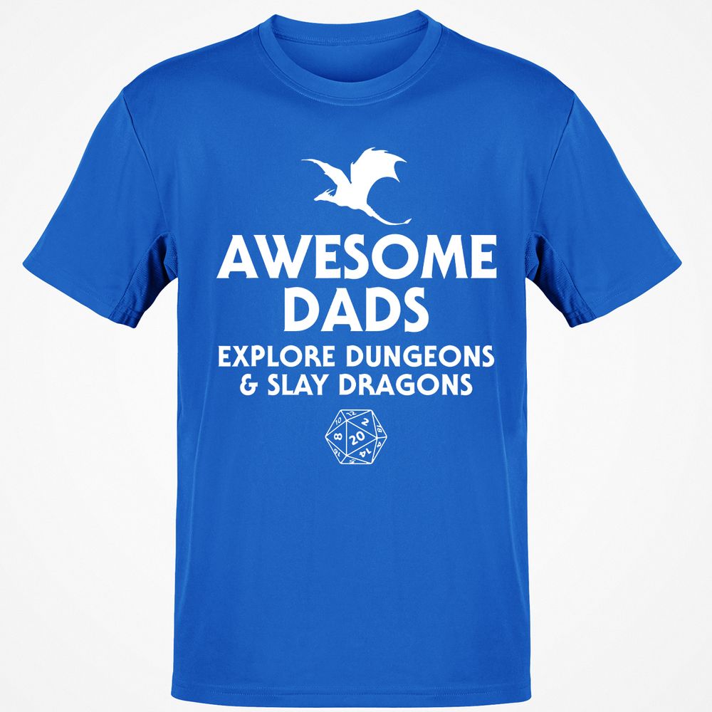 Awesome Dads Slay Dragons T-Shirt - Royal - 11
