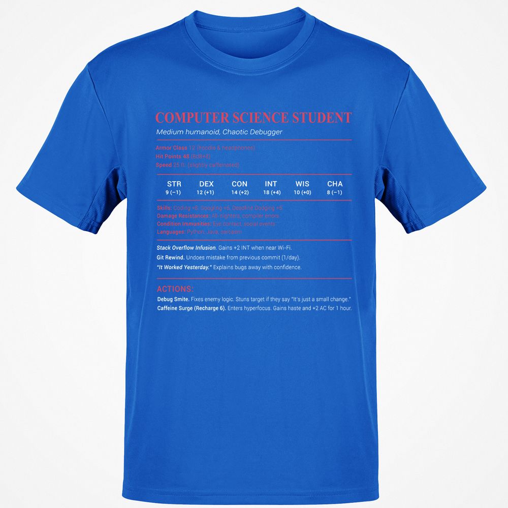 Computer Science Student Classic Unisex T-Shirt - Royal - 11