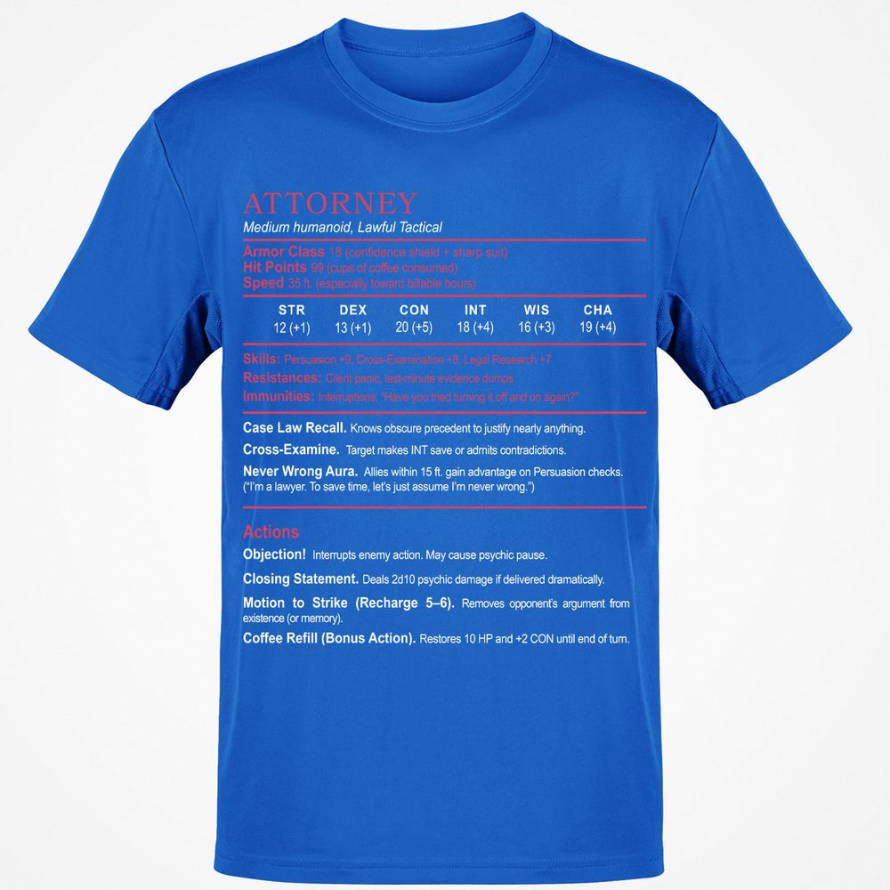 Attorney Classic Unisex T-Shirt - Royal - 11