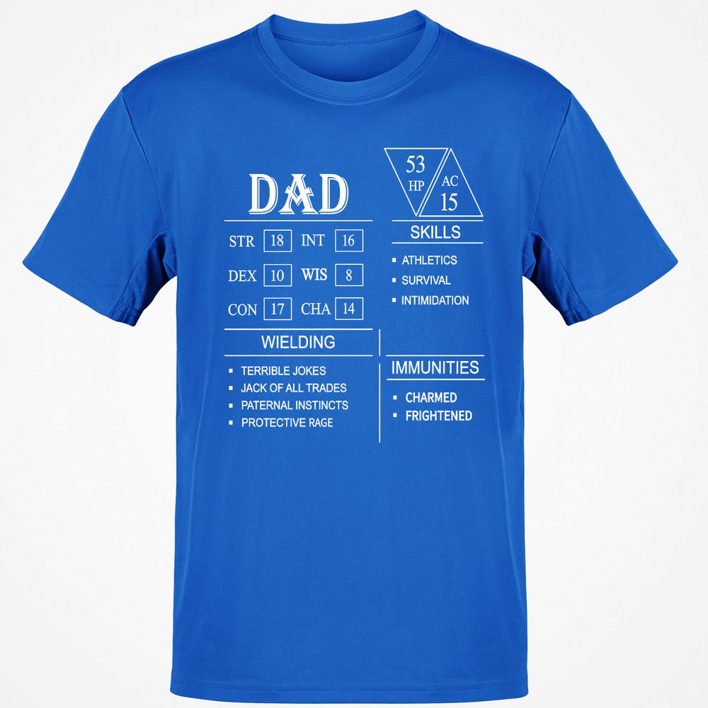 Dad Stat Block Classic Unisex T-Shirt - Royal - 11