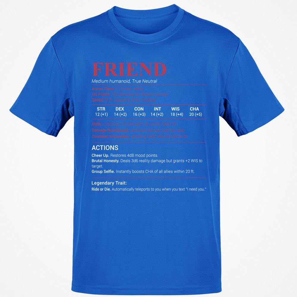 Friend Stats Classic Unisex T-Shirt - Royal - 11
