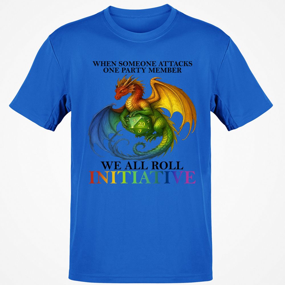 Dragon We All Roll For Initiative Classic Unisex T-Shirt - Royal - 11