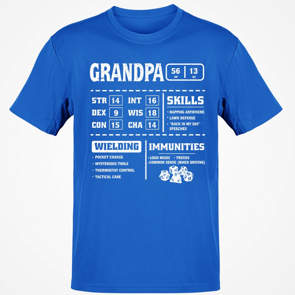 Grandpa Stats 2 Classic Unisex T-Shirt - Royal - 11