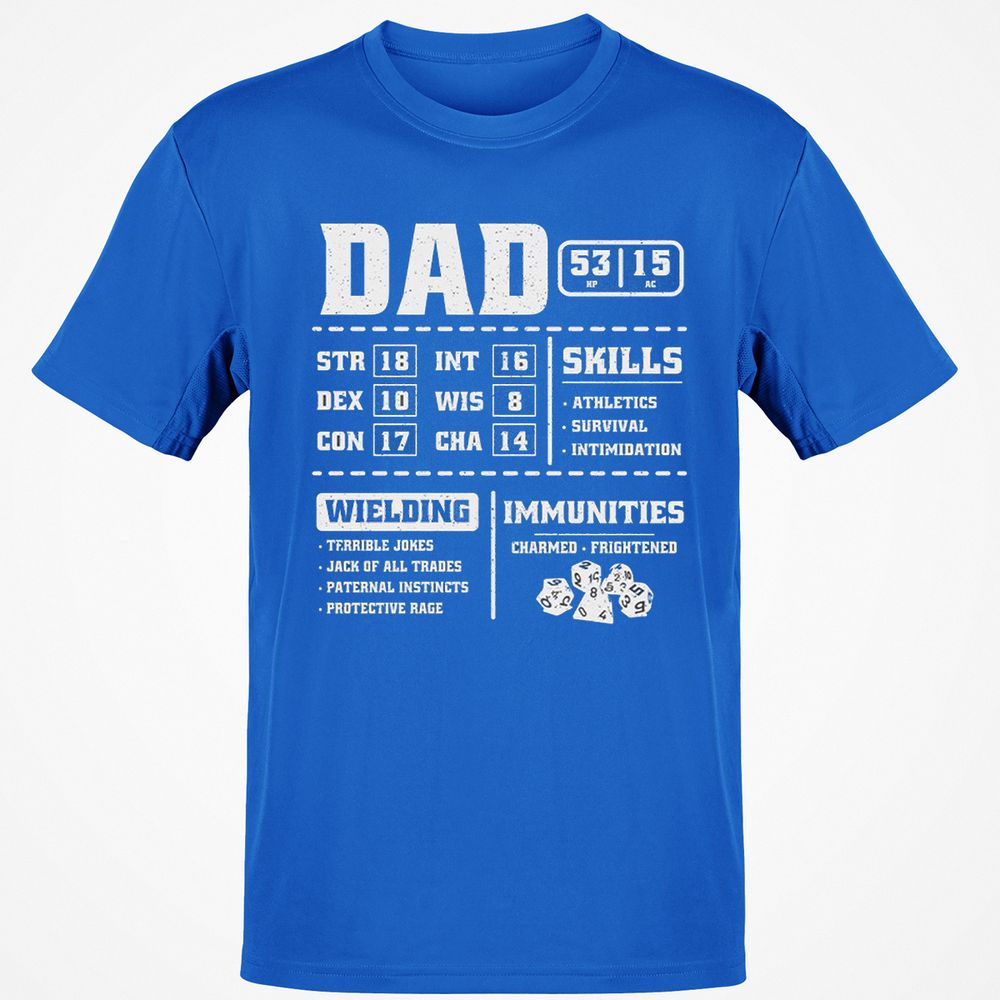 Dad Stat Block 2 Classic Unisex T-Shirt - Royal - 11