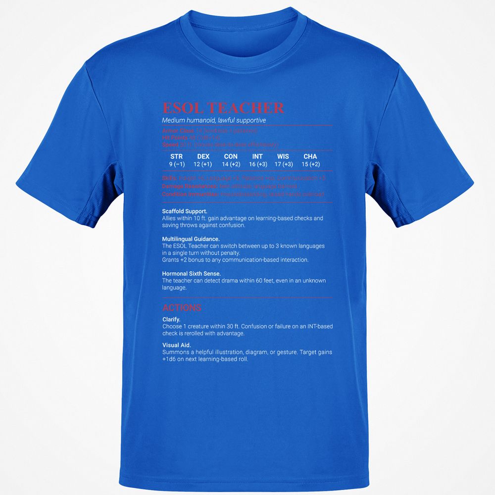 ESOL Teacher Classic Unisex T-Shirt - Royal - 11