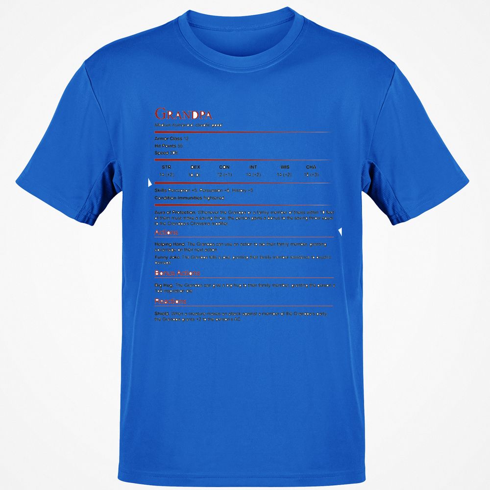 Grandpa Stat Block Classic Unisex T-Shirt - Royal - 11