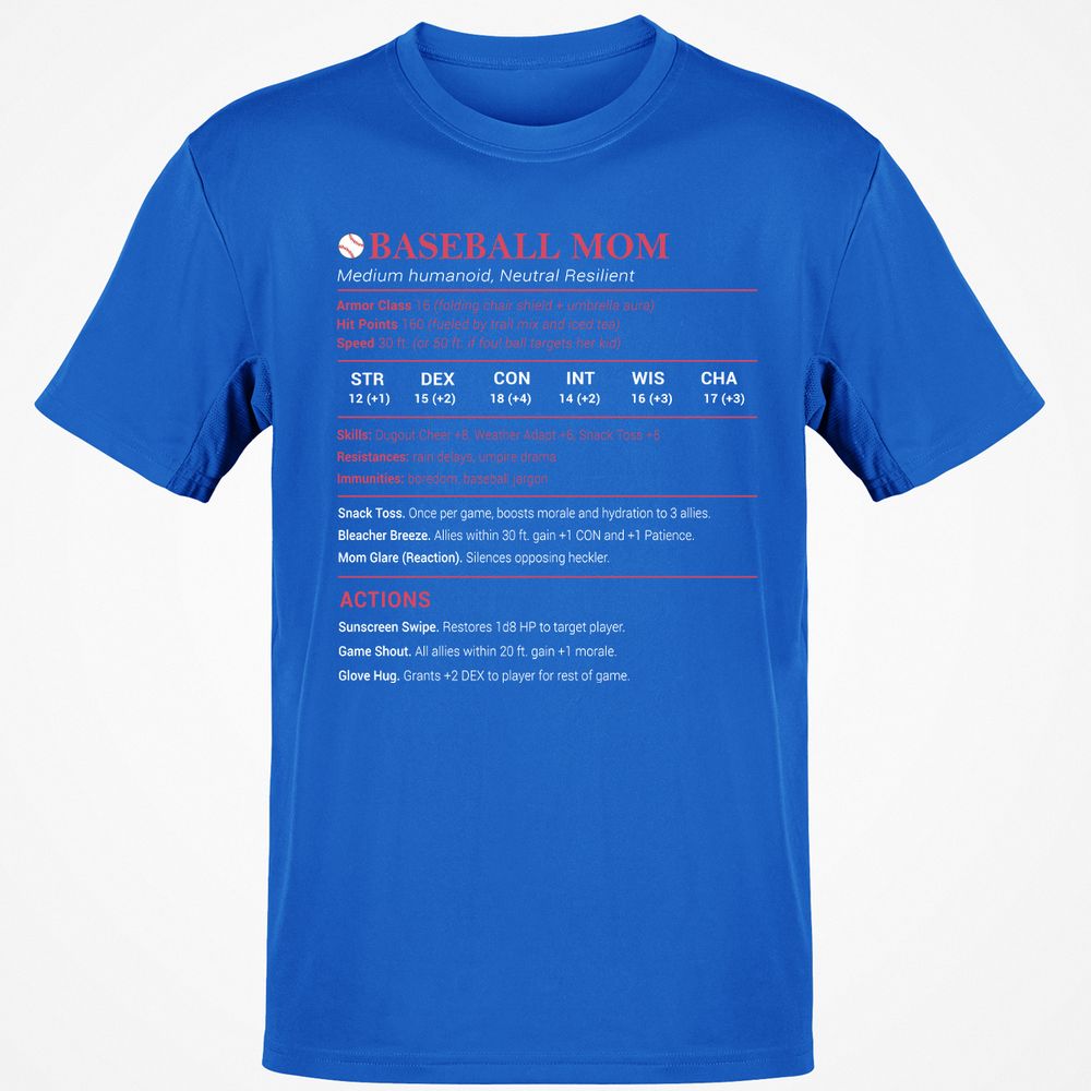 Baseball Mom Classic Unisex T-Shirt - Royal - 11
