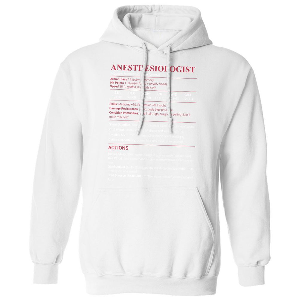Anesthesiologist Stats Classic Unisex Hoodie - White - 11