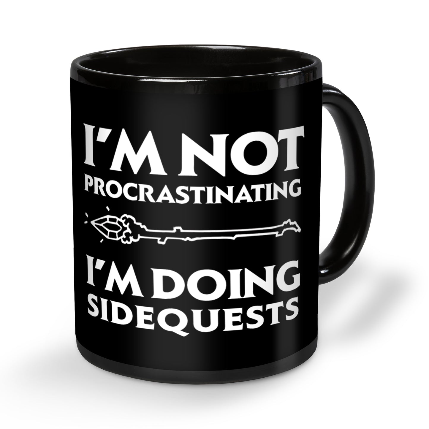 Doing Sidequest Black Ceramic Mug