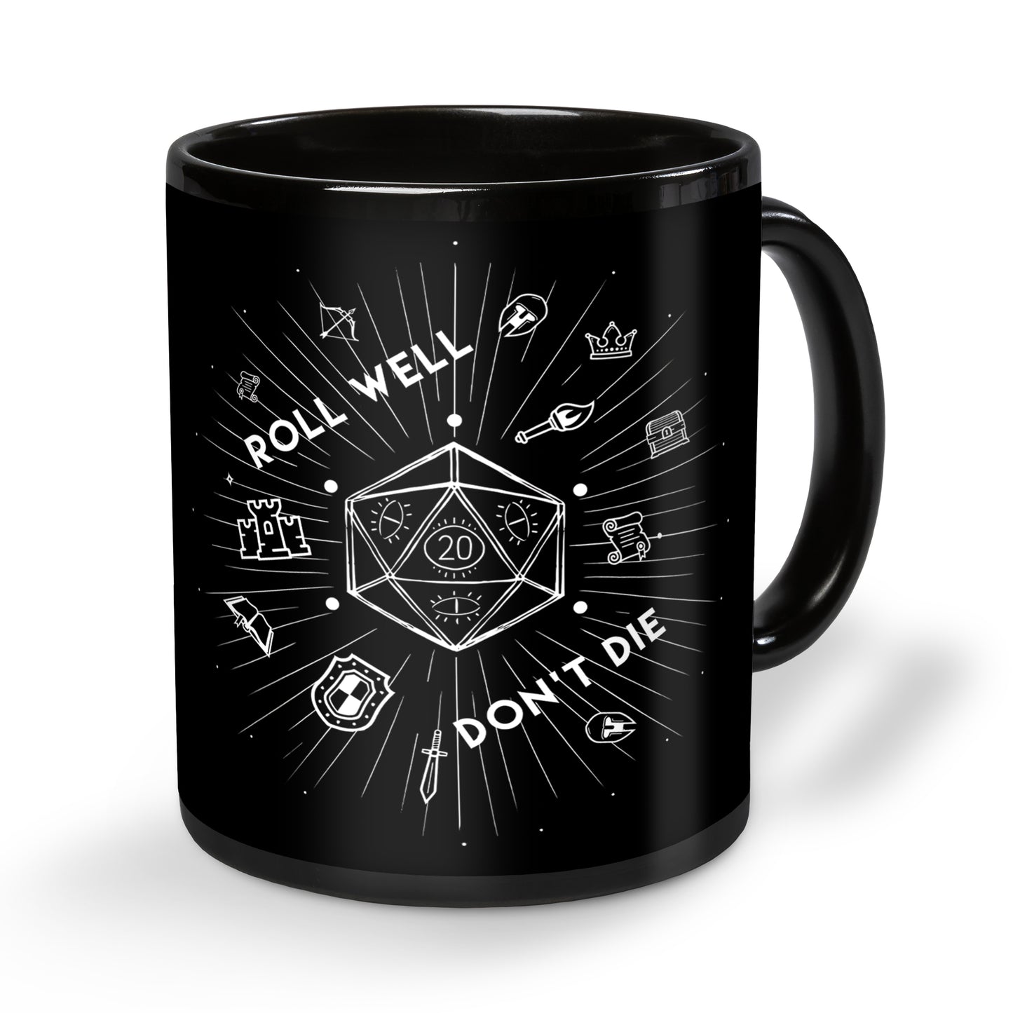 Roll Well Black Ceramic Mug