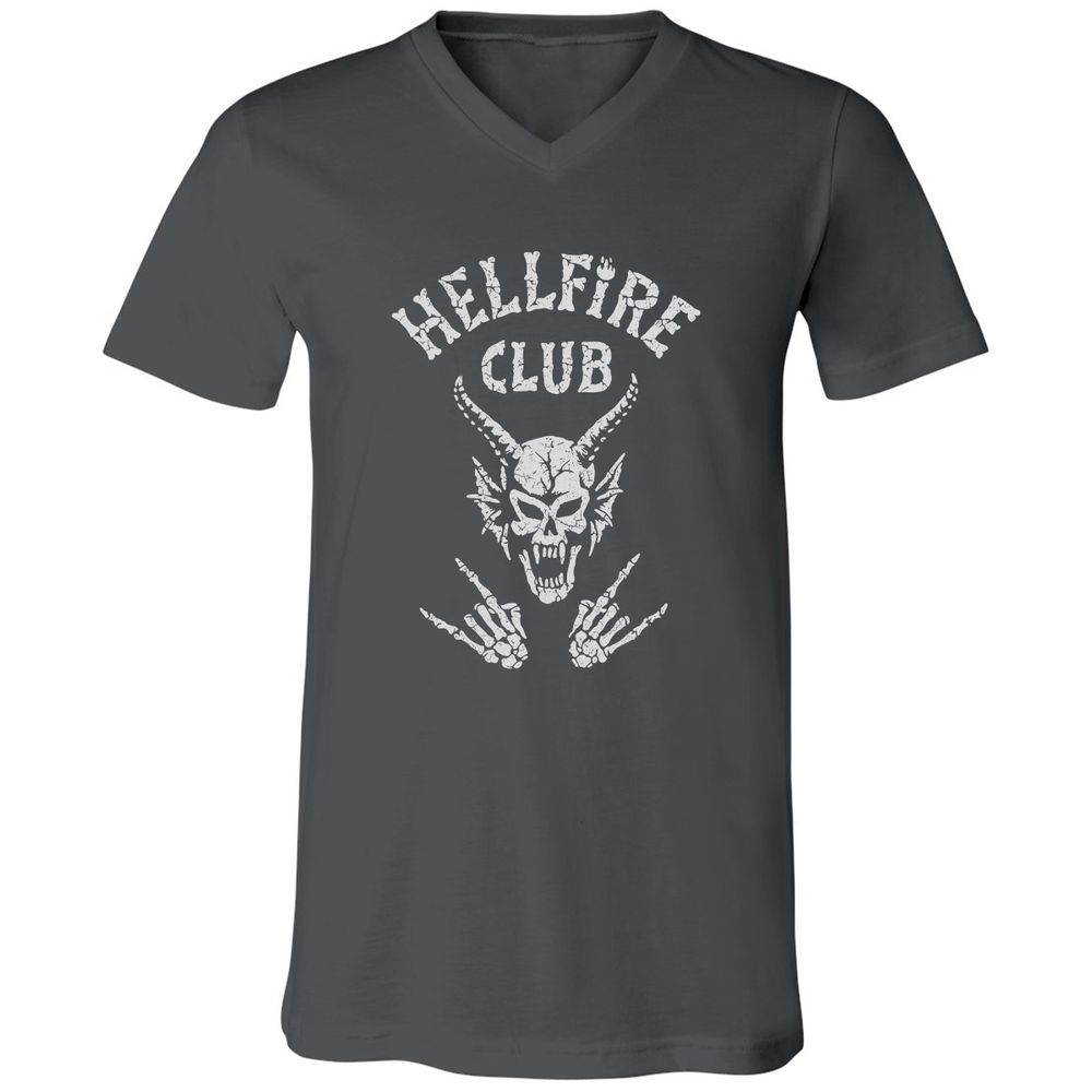 Hellfire Club Unisex V-Neck T-Shirt - Asphalt - 12