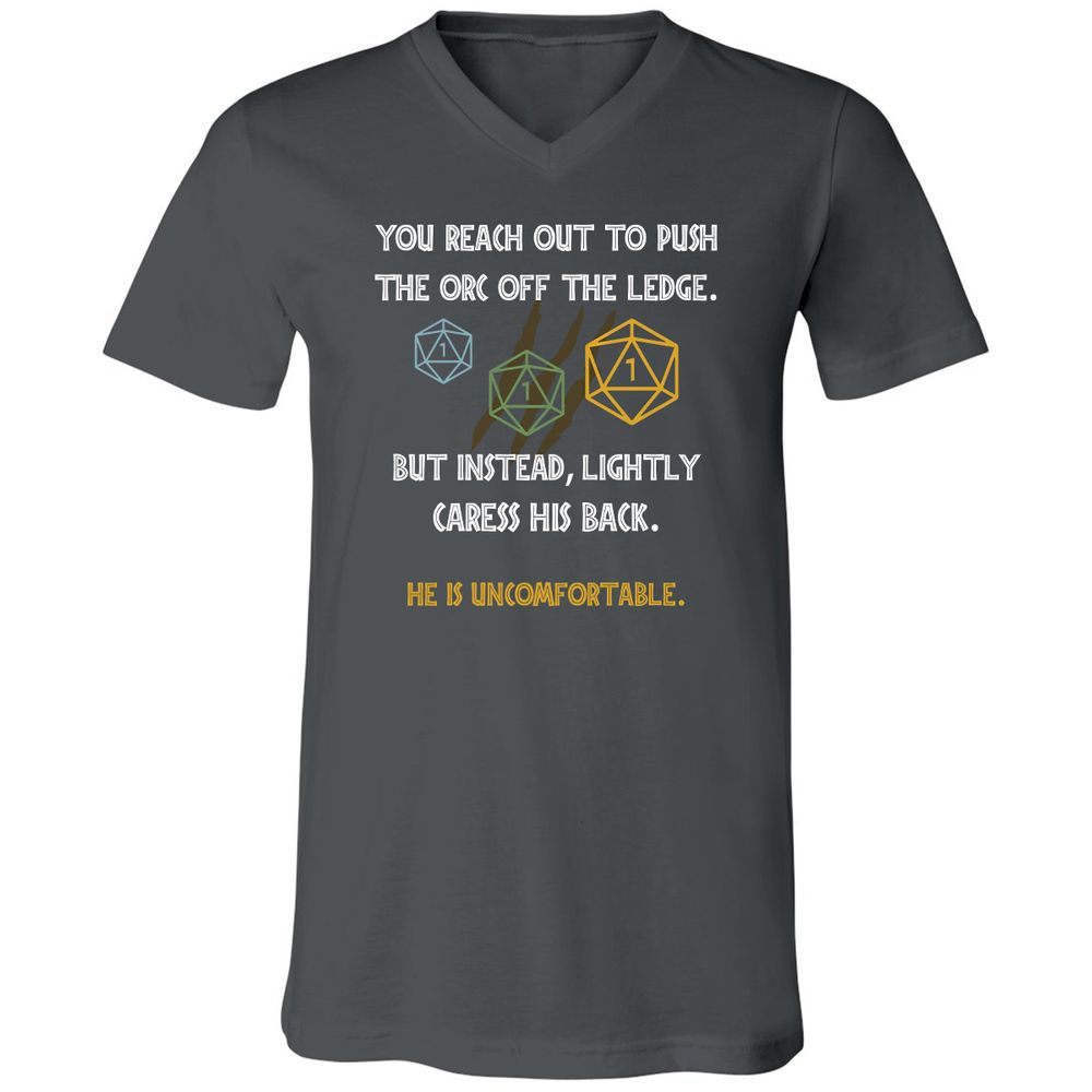 YOU REACH OUT TO PUSH Unisex V-Neck T-Shirt - Asphalt - 12