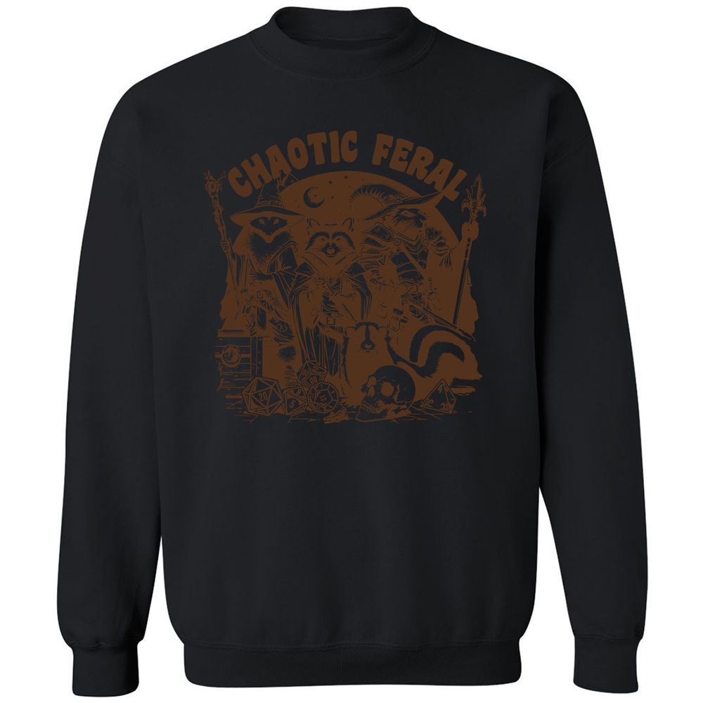 Raccoon Chaotic Feral Classic Unisex Sweatshirt - Black - 12