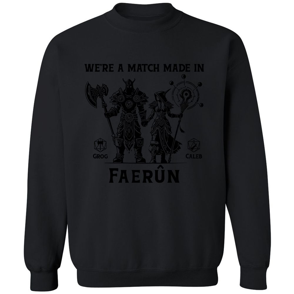 Custom DnD Class Couple Classic Unisex Sweatshirt - Black - 12