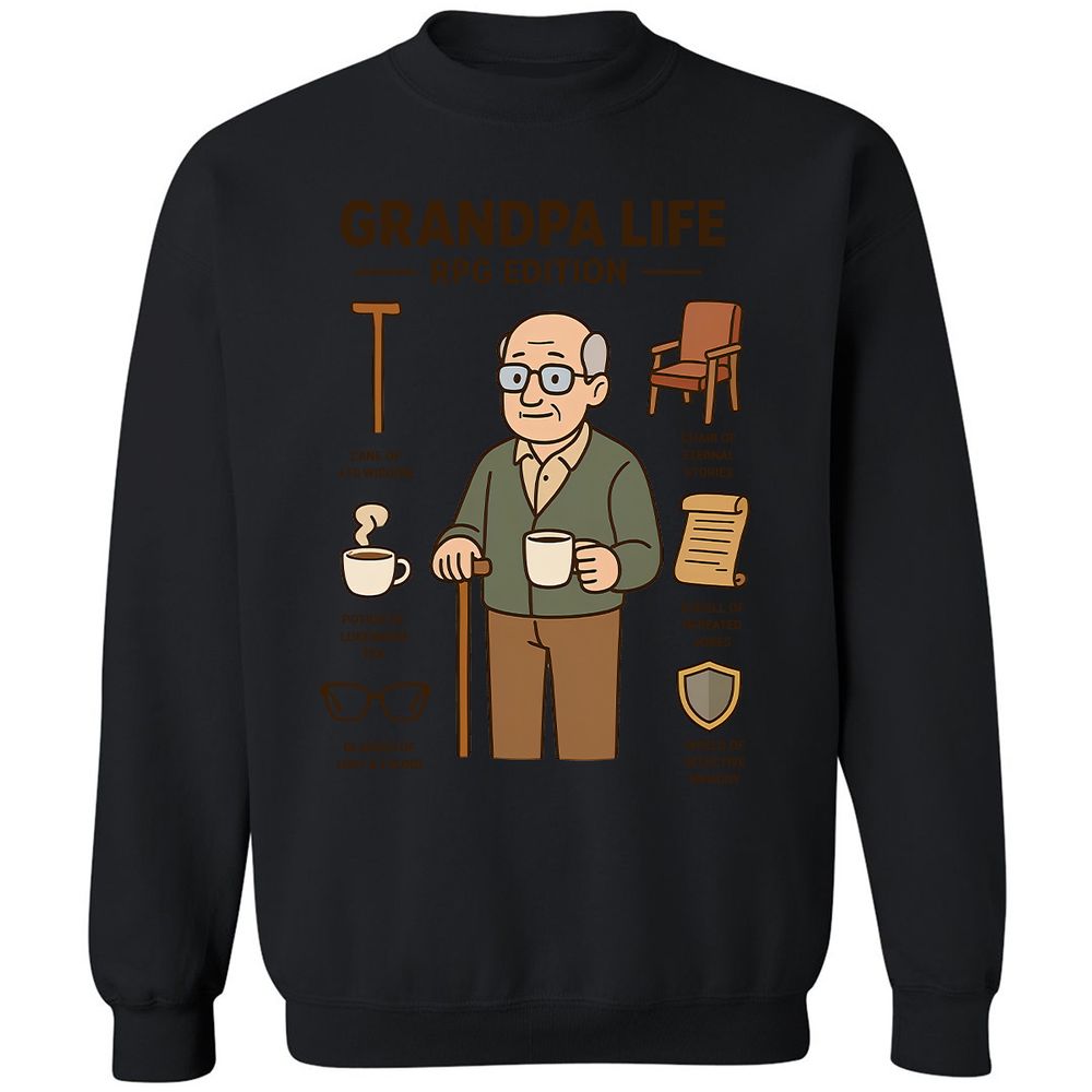 Grandpa Life RPG Edition Classic Unisex Sweatshirt - Black - 12