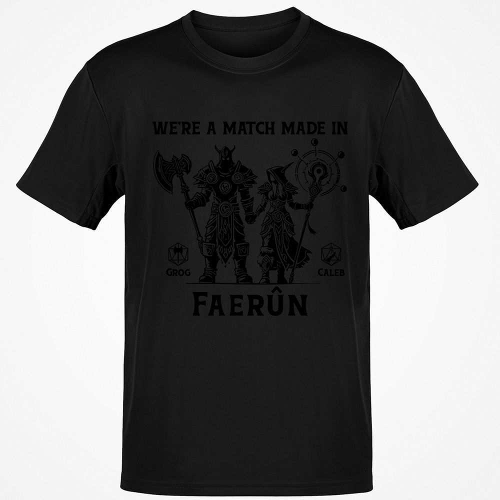 Custom DnD Class Couple Classic Unisex T-Shirt - Black - 12