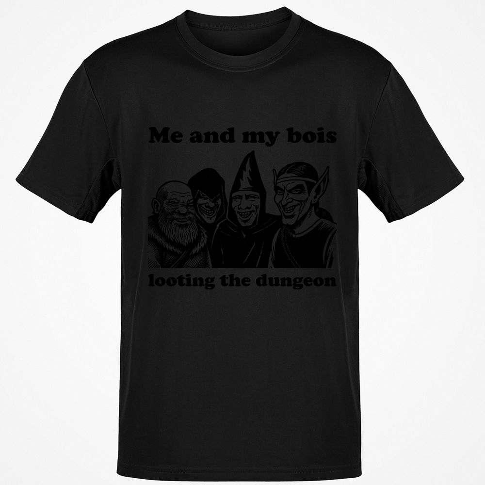 Me and my bois looting the dungeon Classic Unisex T-Shirt - Black - 12