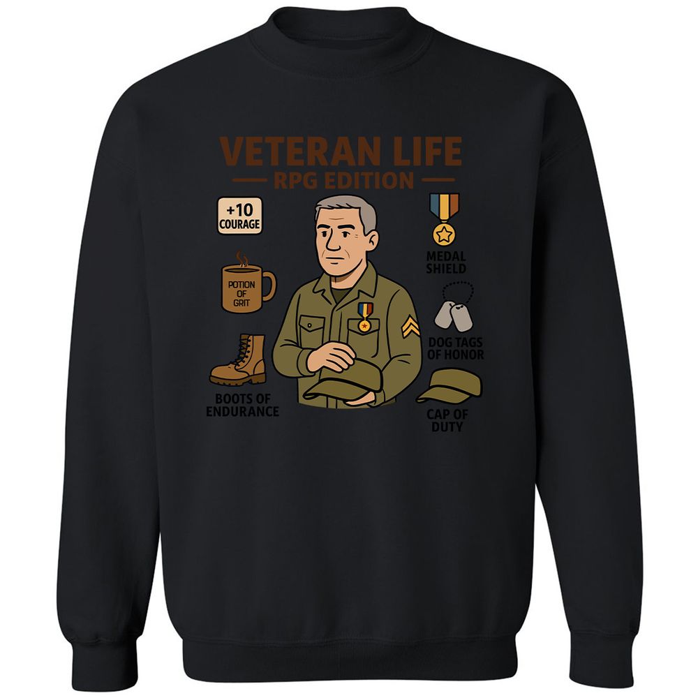 Veteran Life RPG Edition Classic Unisex Sweatshirt - Black - 12